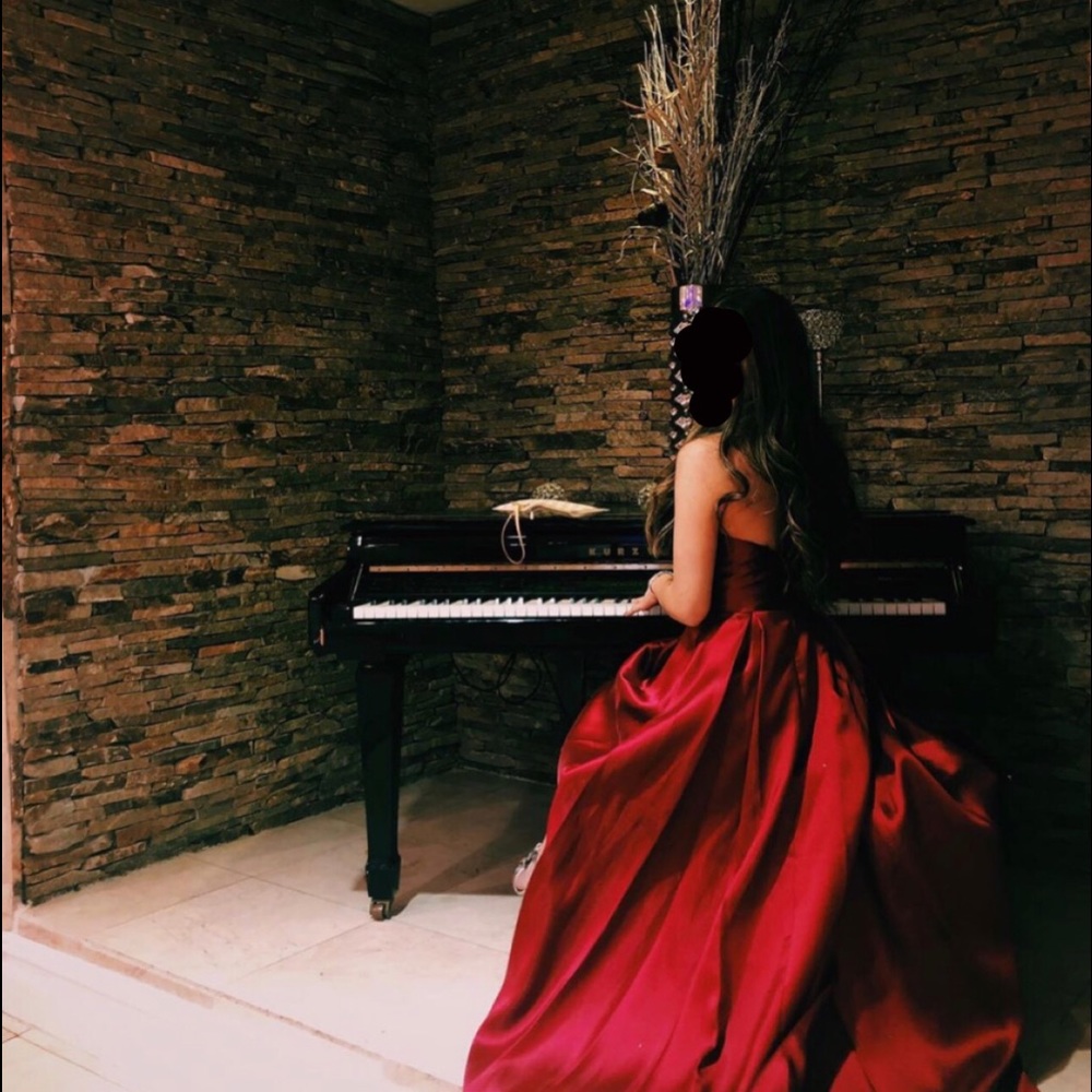 Strapless High-Low burgundy dress PROM